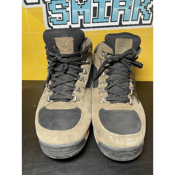 Timberland Mens 11.5 Scramble Mid Hiking Boots 2217R Brown and Black Gripstick
